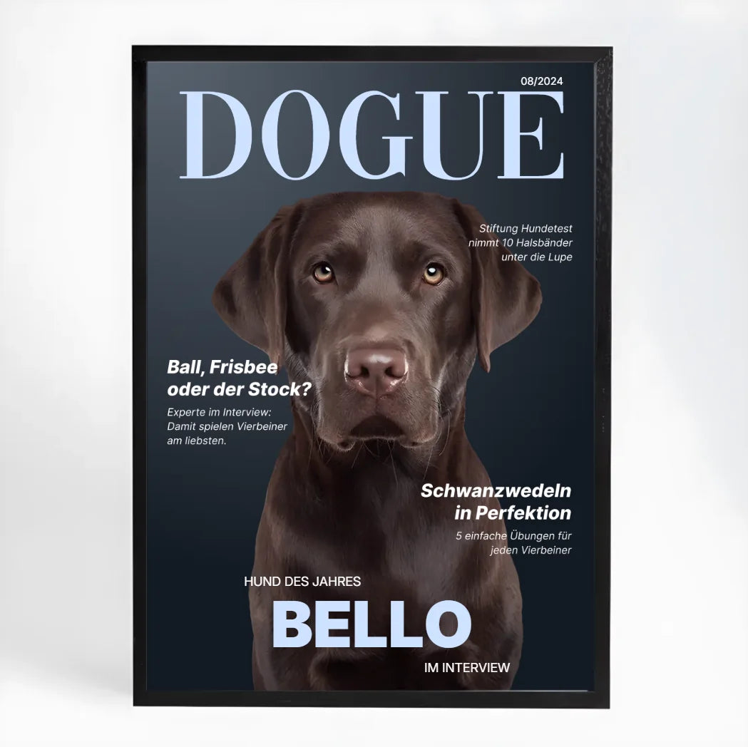 Personalisiertes Poster Hundemagazin "DOGUE"