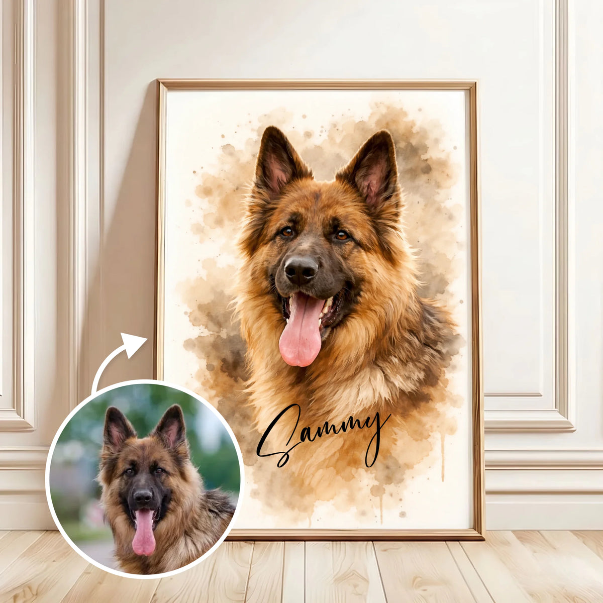 Personalisiertes Aquarell Portrait vom eigenen Haustier