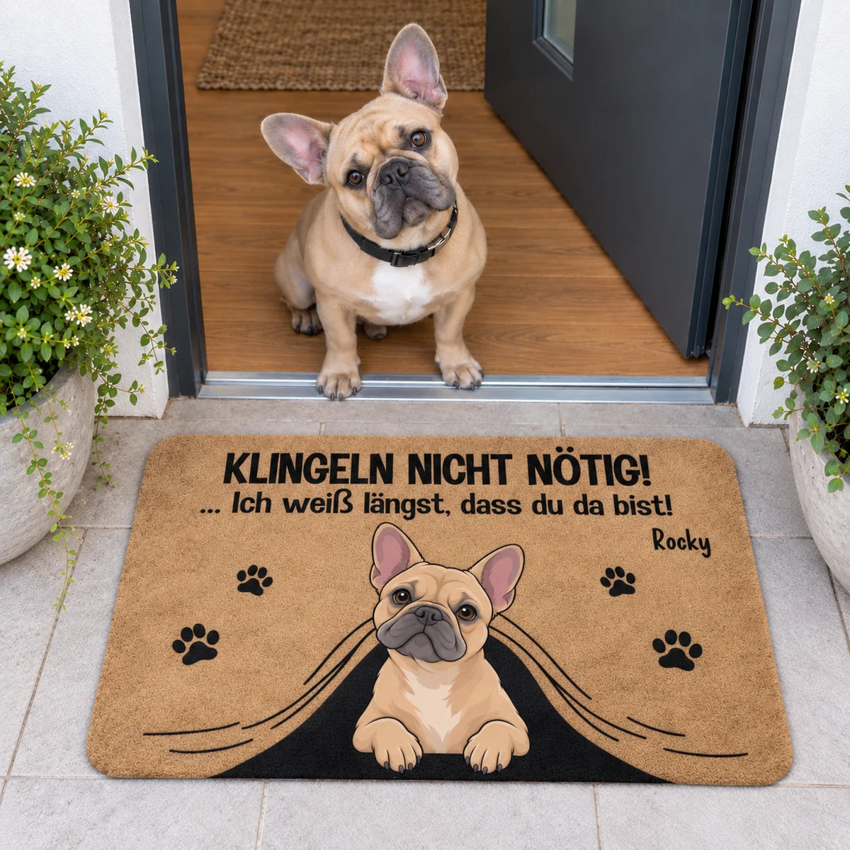 Personalisierte Fußmatte "Klingeln nicht nötig"