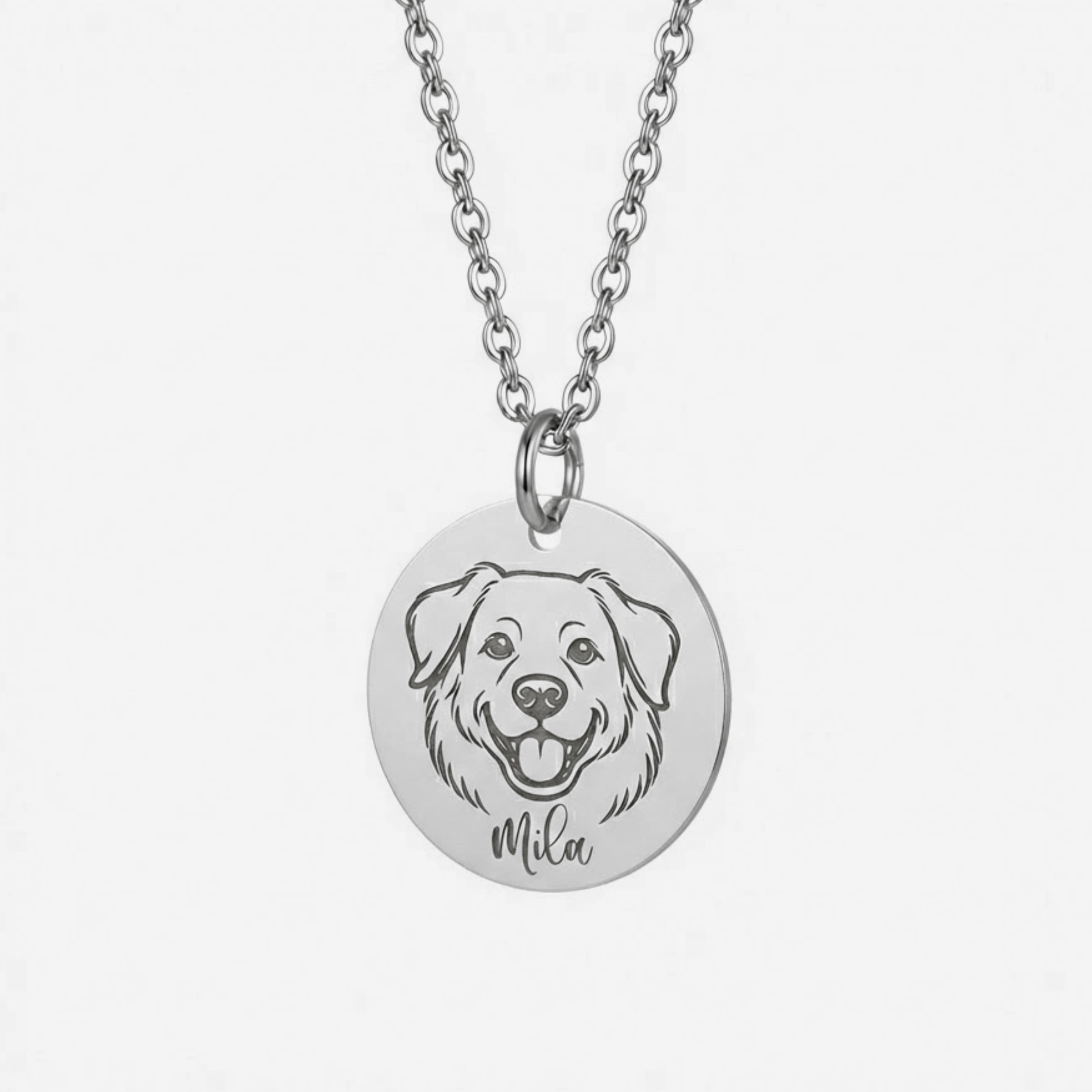 Personalisierte Halskette mit Haustier Zeichnung