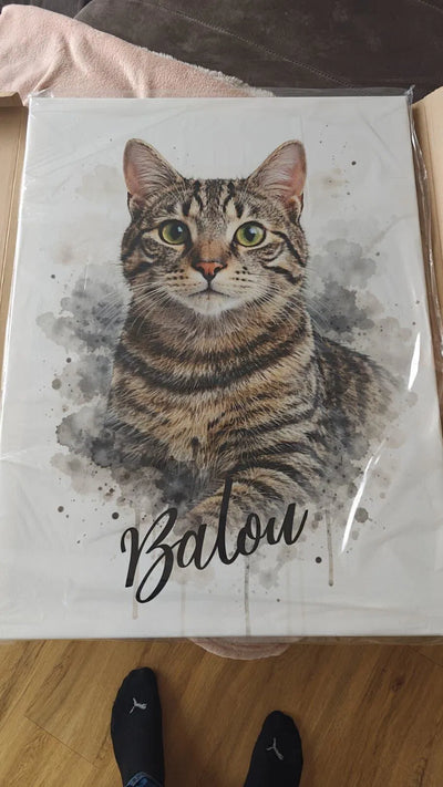 Aquarell mit Katze
