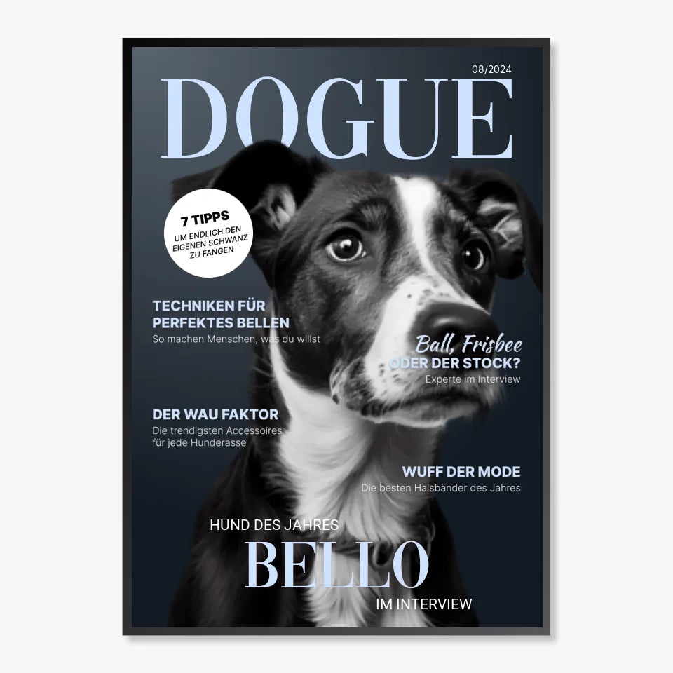 Personalisiertes Poster Hundemagazin "DOGUE"