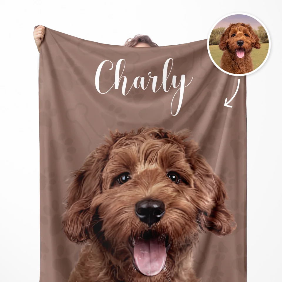 Personalisierte Kuscheldecke mit Hundefoto