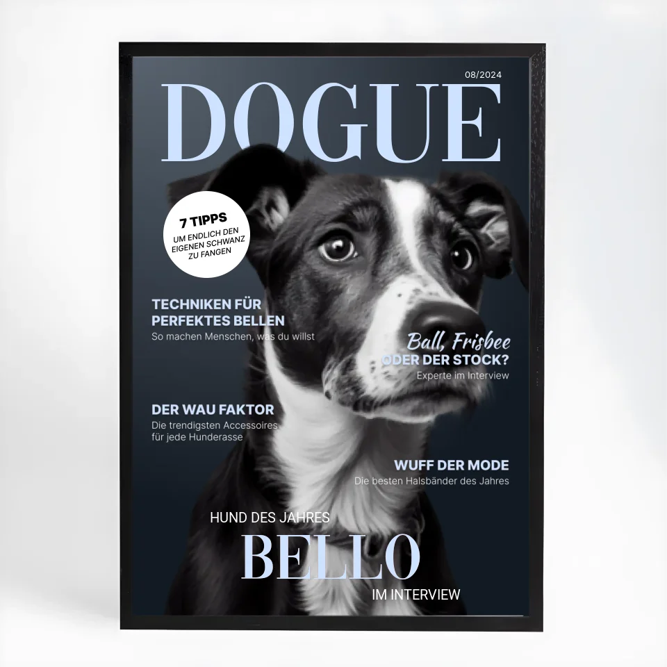 Personalisiertes Poster Hundemagazin "DOGUE"