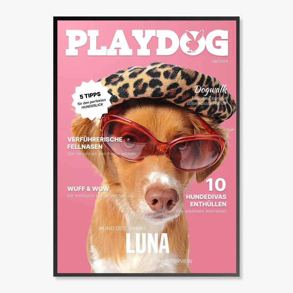 Personalisiertes Poster Hundemagazin "PLAYDOG"