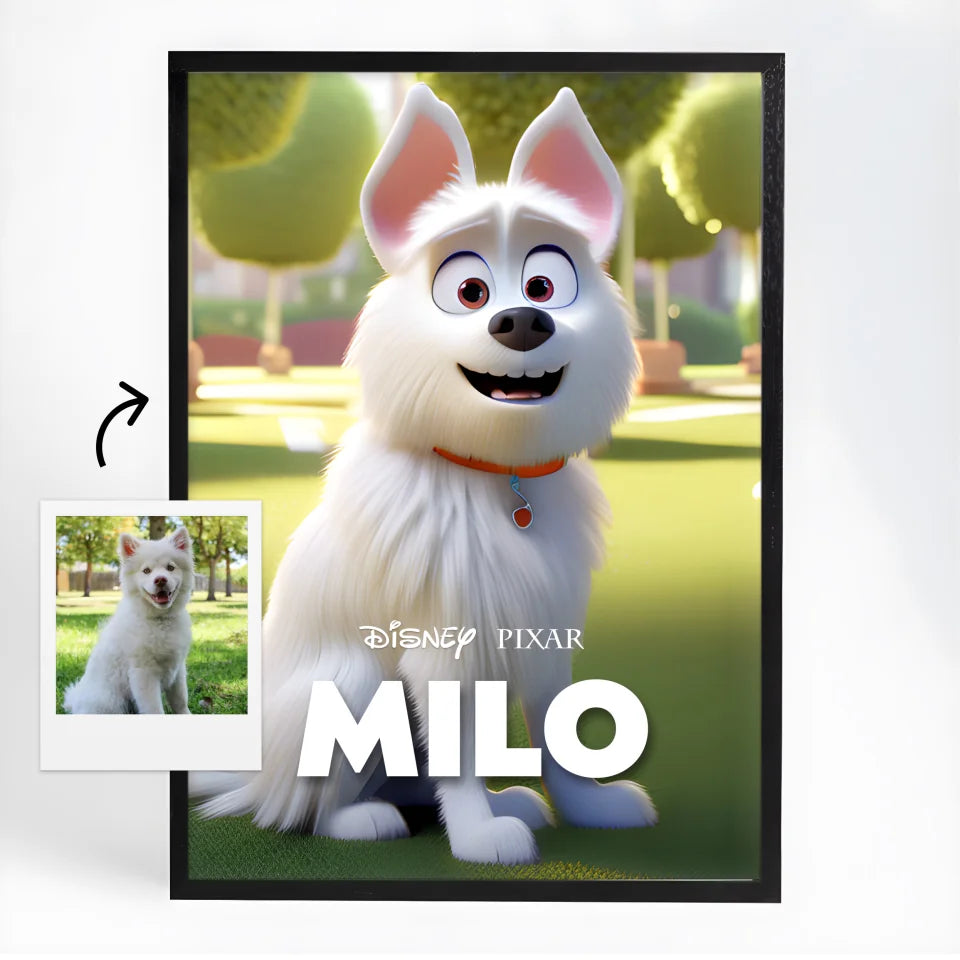 Personalisiertes Disney Pixar-Style Hunde Poster