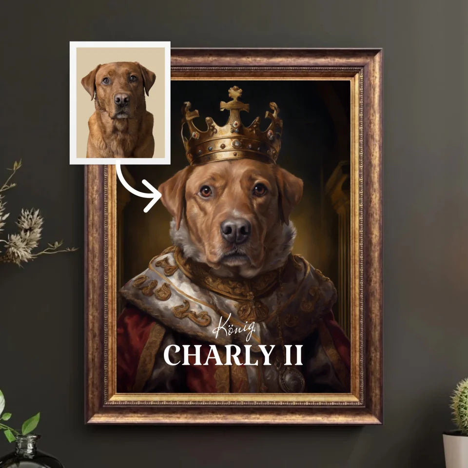 Royales Hundeportrait als König in der Renaissance