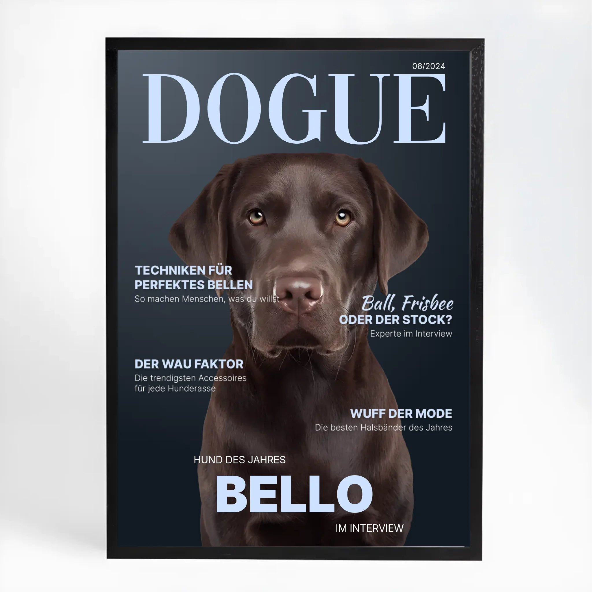 Personalisiertes Poster Hundemagazin "DOGUE"