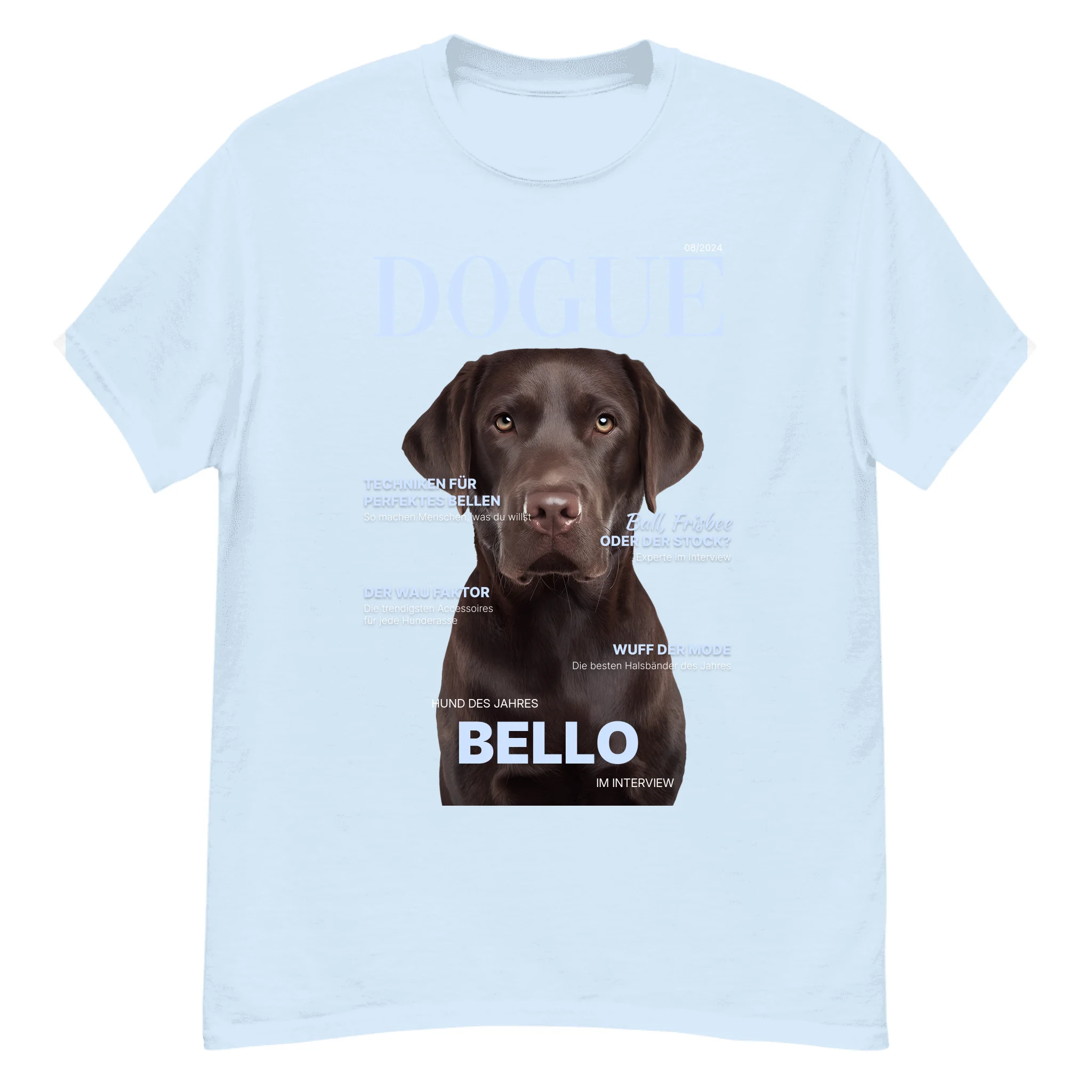 Personalisiertes Unisex T-Shirt "DOGUE" Hundemagazin