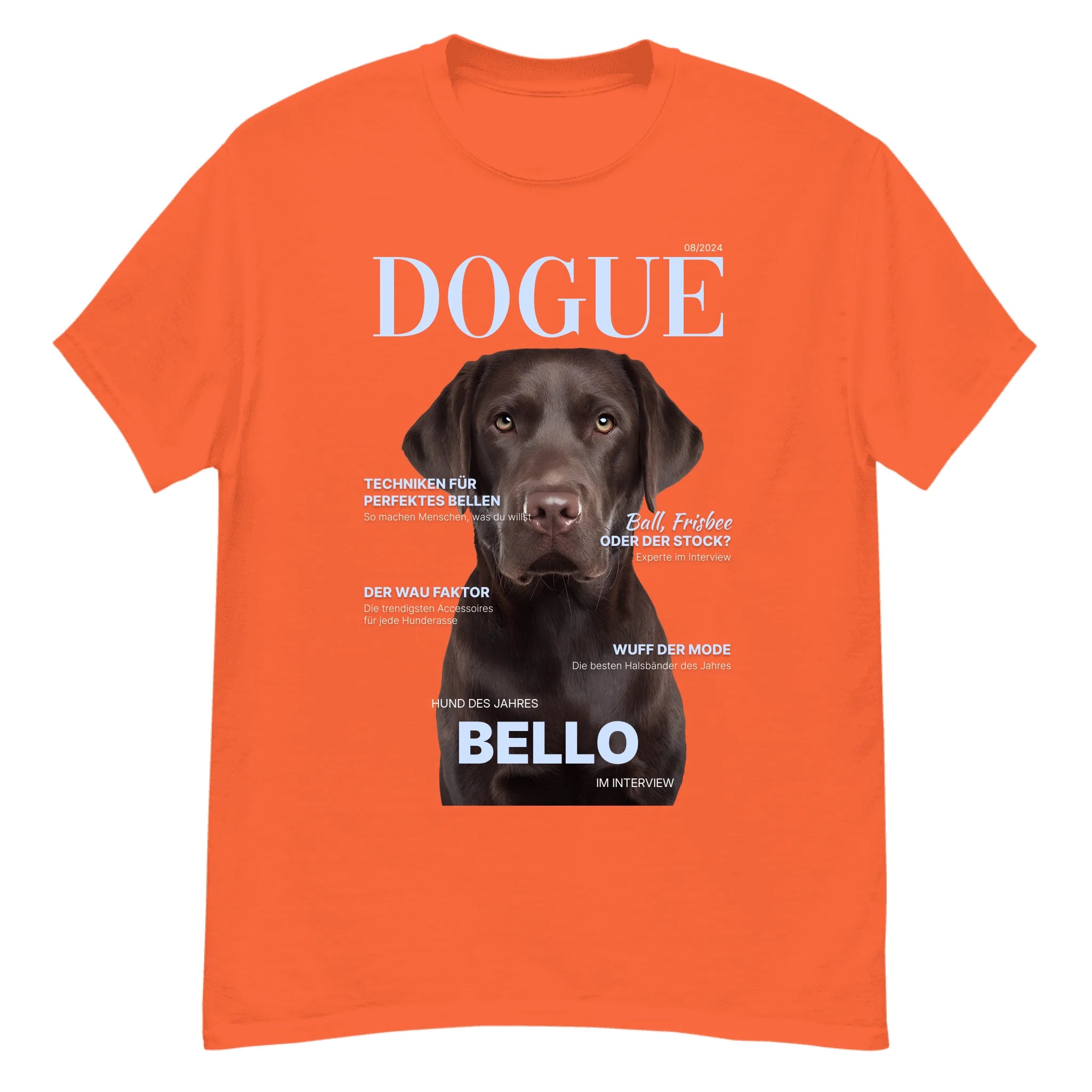 Personalisiertes Unisex T-Shirt "DOGUE" Hundemagazin