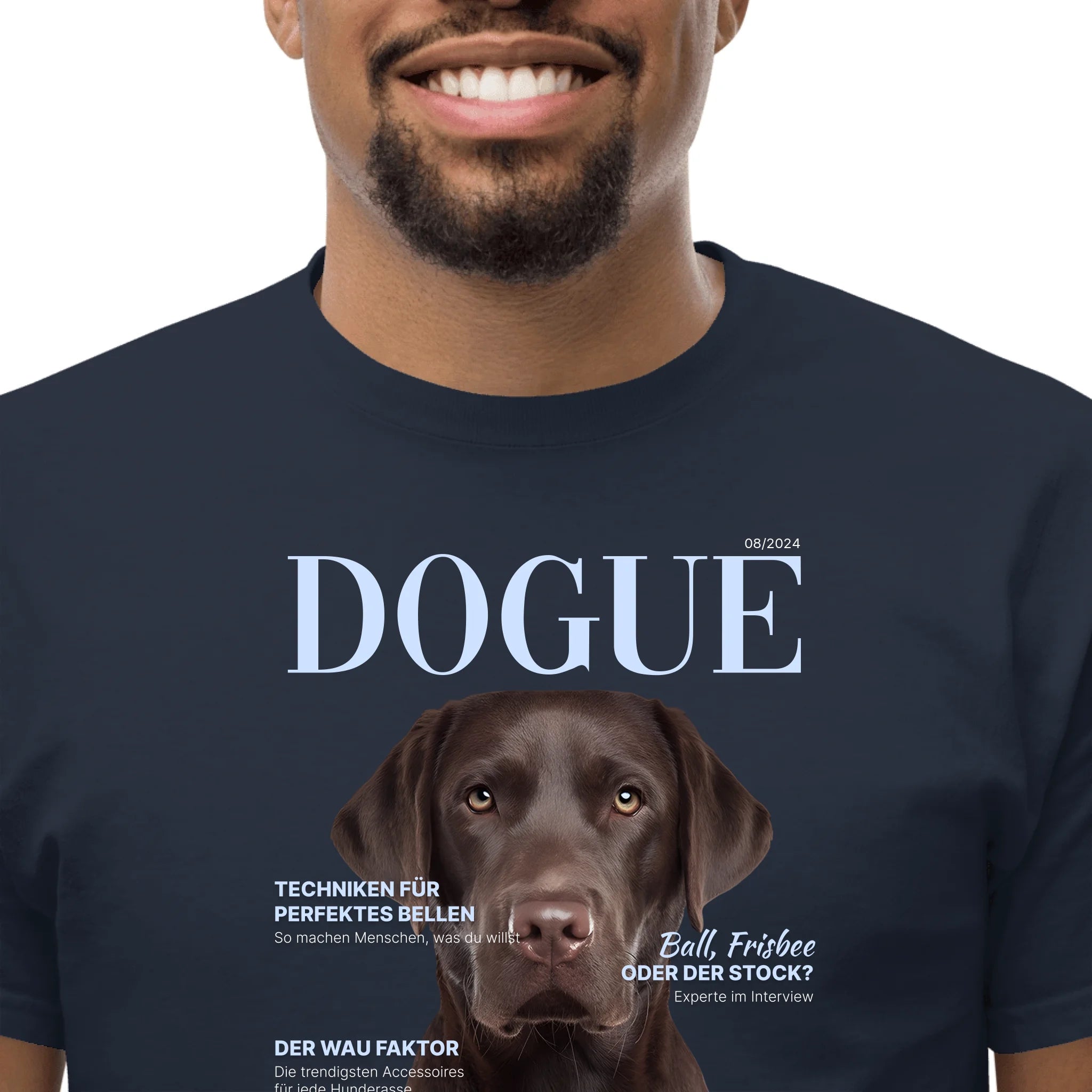 Personalisiertes Unisex T-Shirt "DOGUE" Hundemagazin