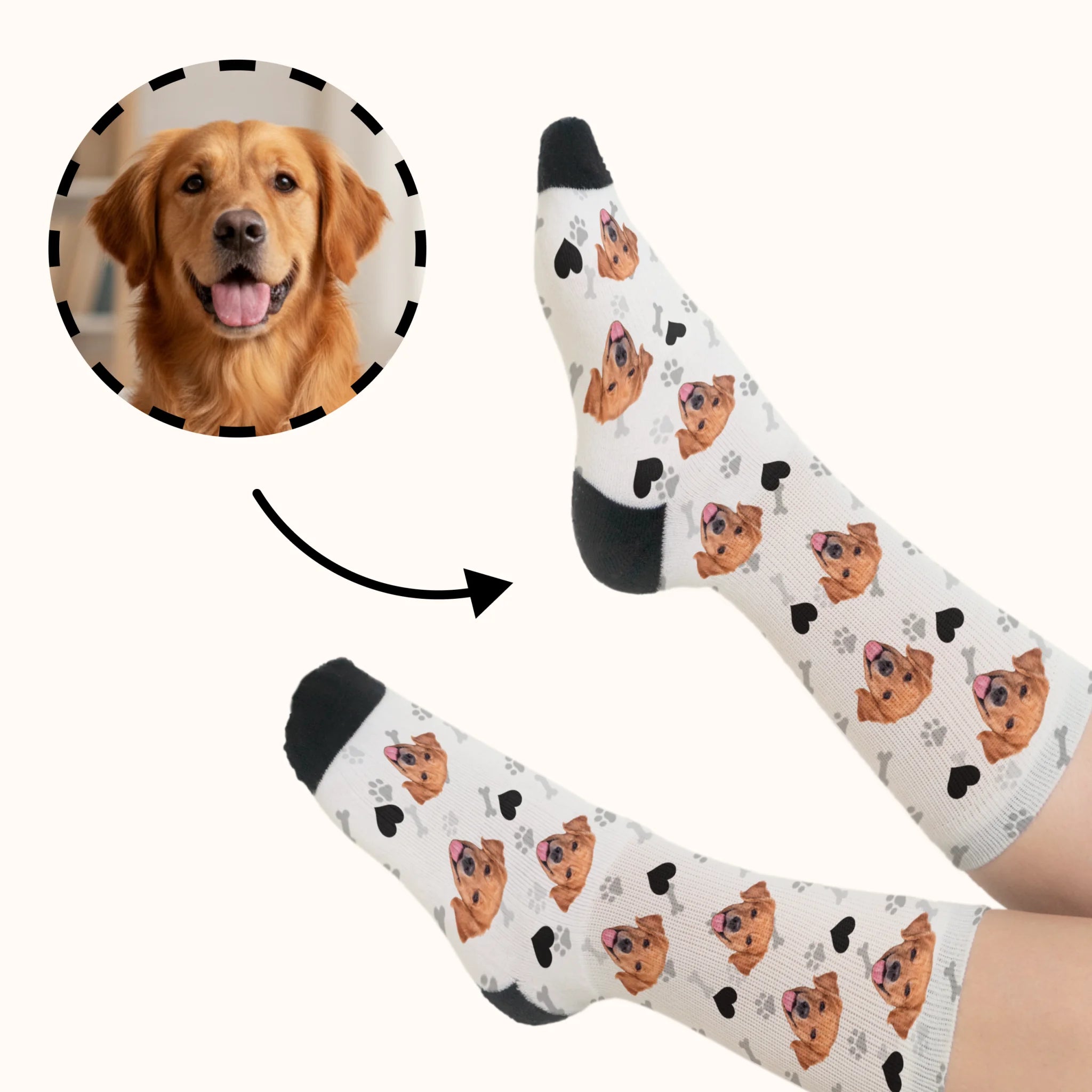 Personalisierte Socken mit deinem Haustier