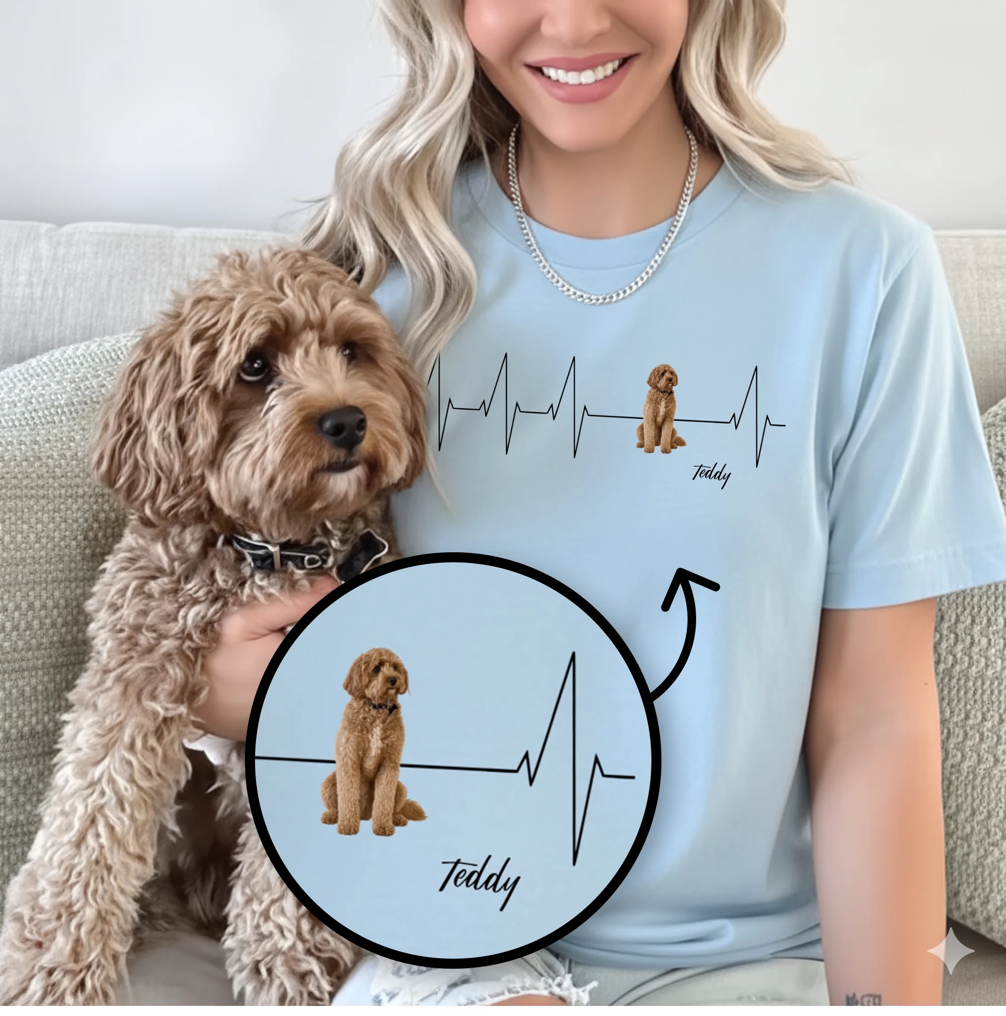 Personalisiertes T-Shirt "Herzschlag" mit deinem Haustier