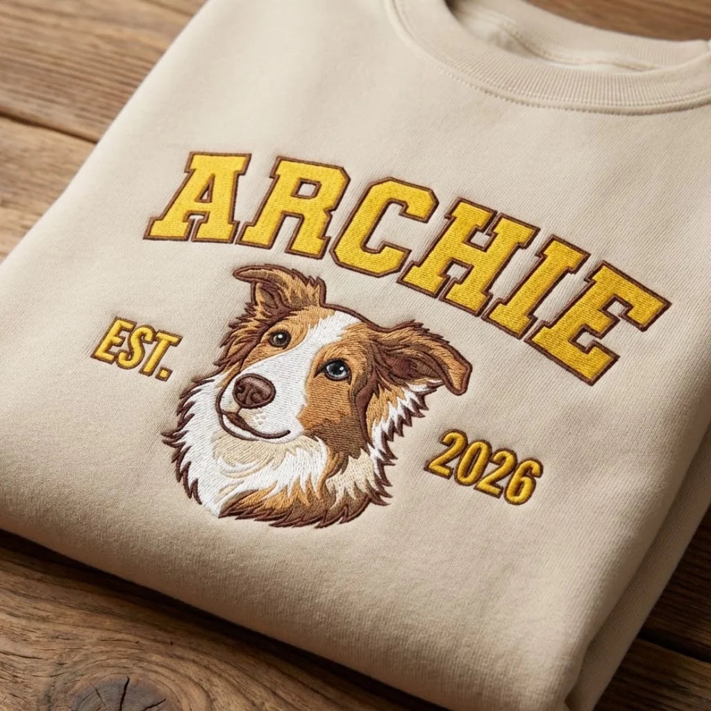 Personalisierter Premium Hoodie mit Haustier (Bestickt)