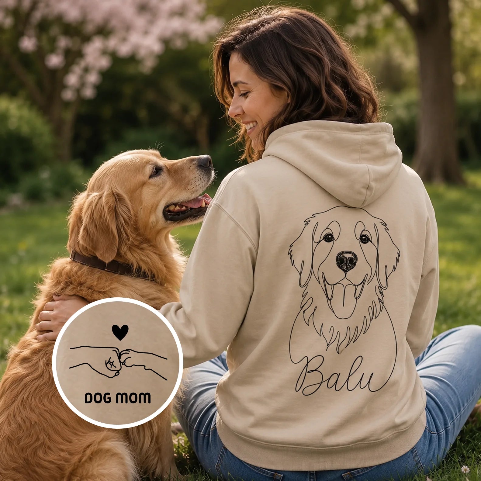 Personalisierter Hoodie "Dog Lover" mit Ärmeldruck