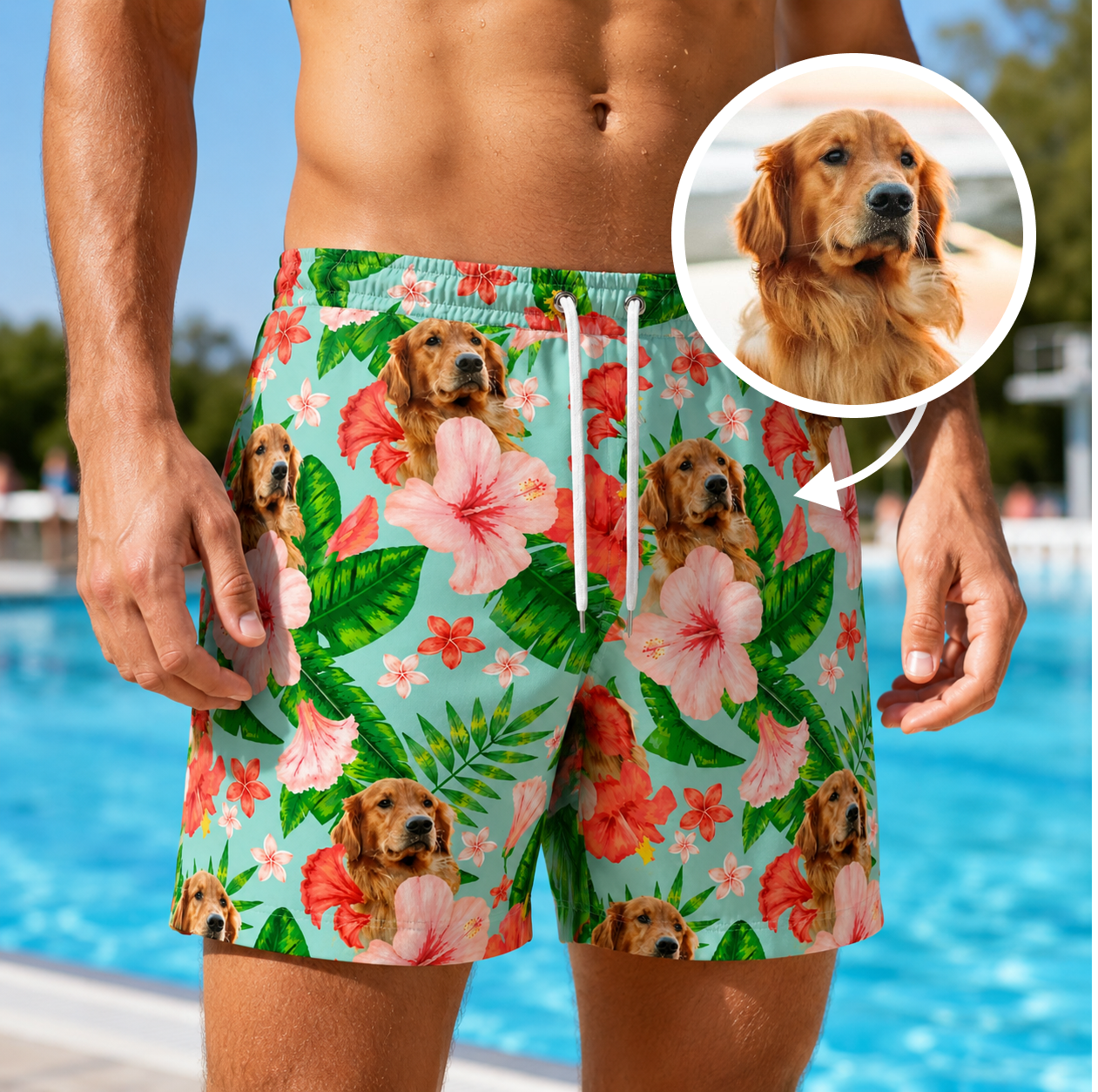Personalisierte Badehose mit deinem "Haustier"