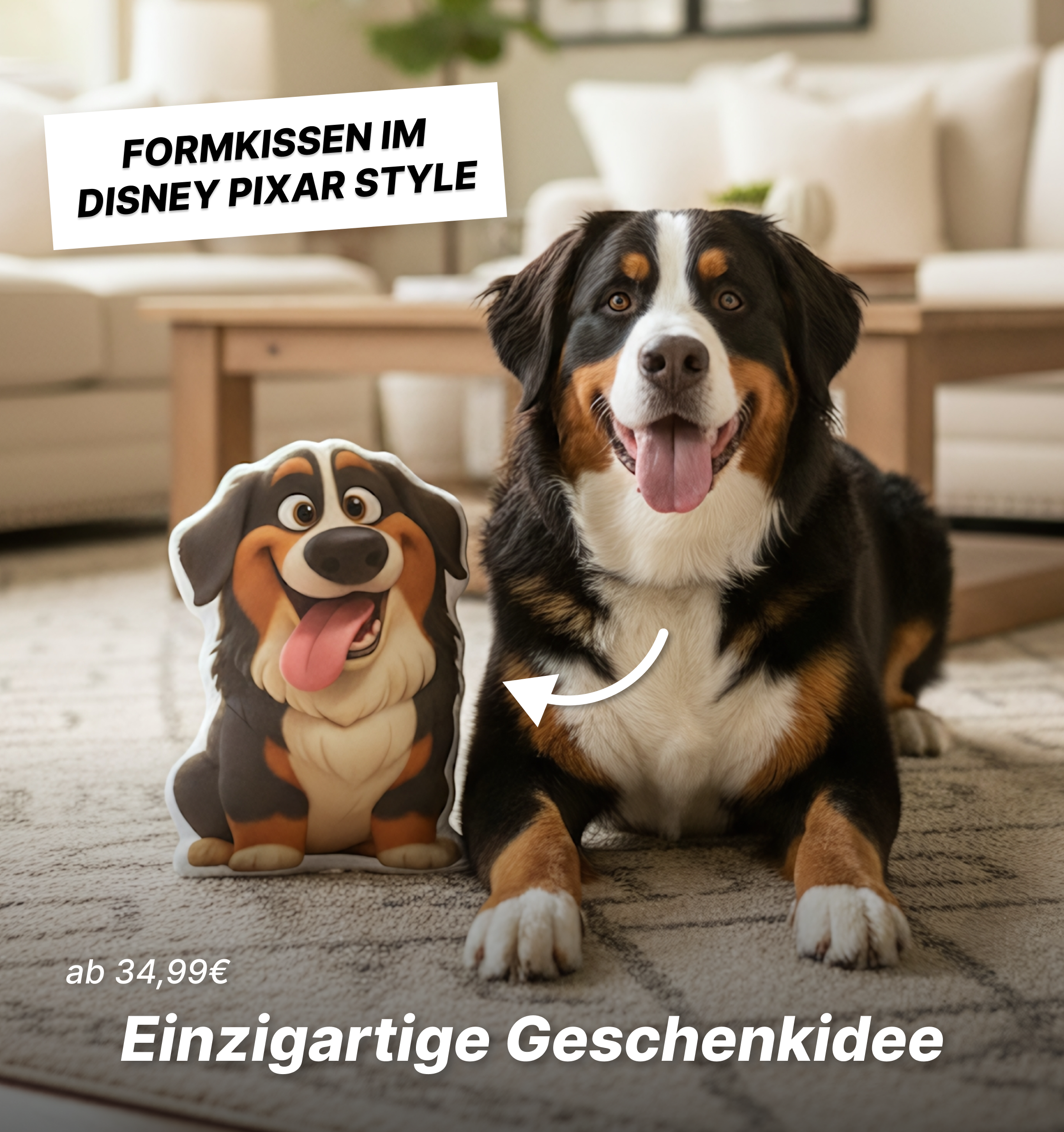 Haustier Formkissen im Disney-Pixar Style